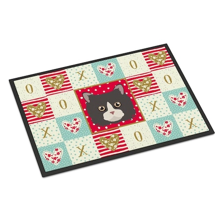 Carolines Treasures 24 x 36 in. Poodle Cat Love Indoor or Outdoor Mat CK5150JMAT